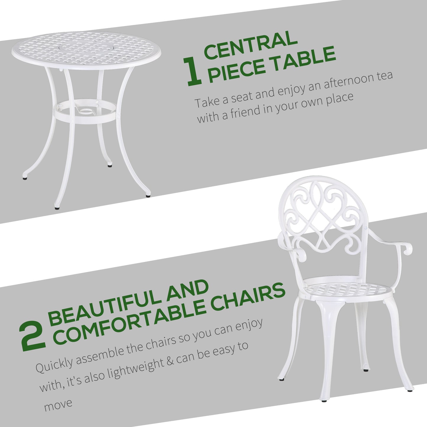 Three-Piece Elegant Aluminium Garden Set