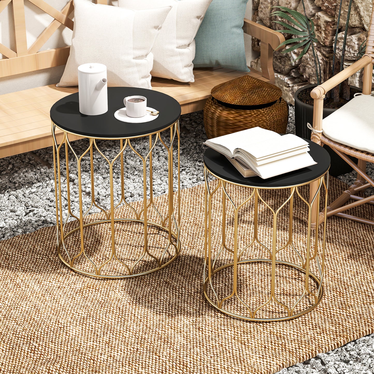 Round Coffee Table Set of 2
