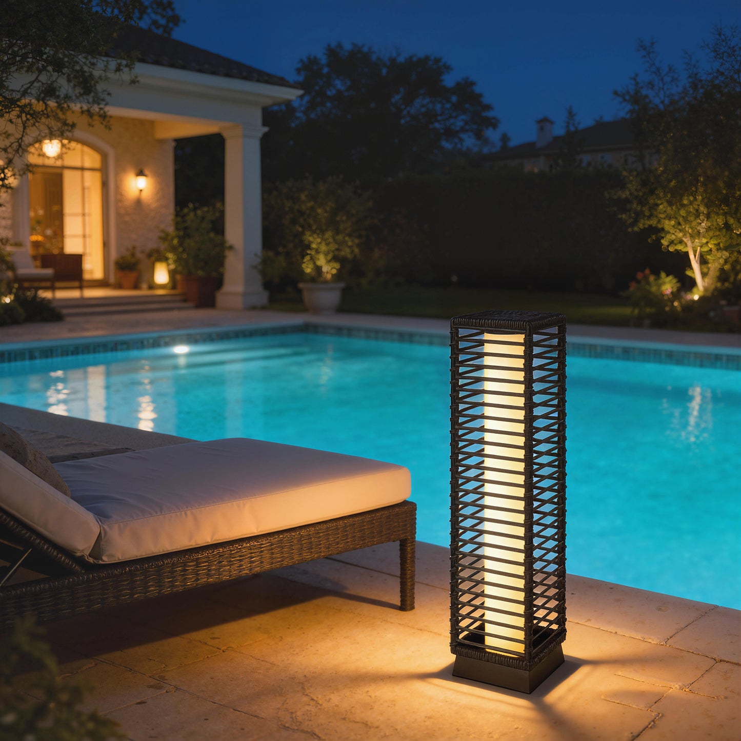Garden Rattan Lamp, 68 cm Solar Rattan Floor Lamp