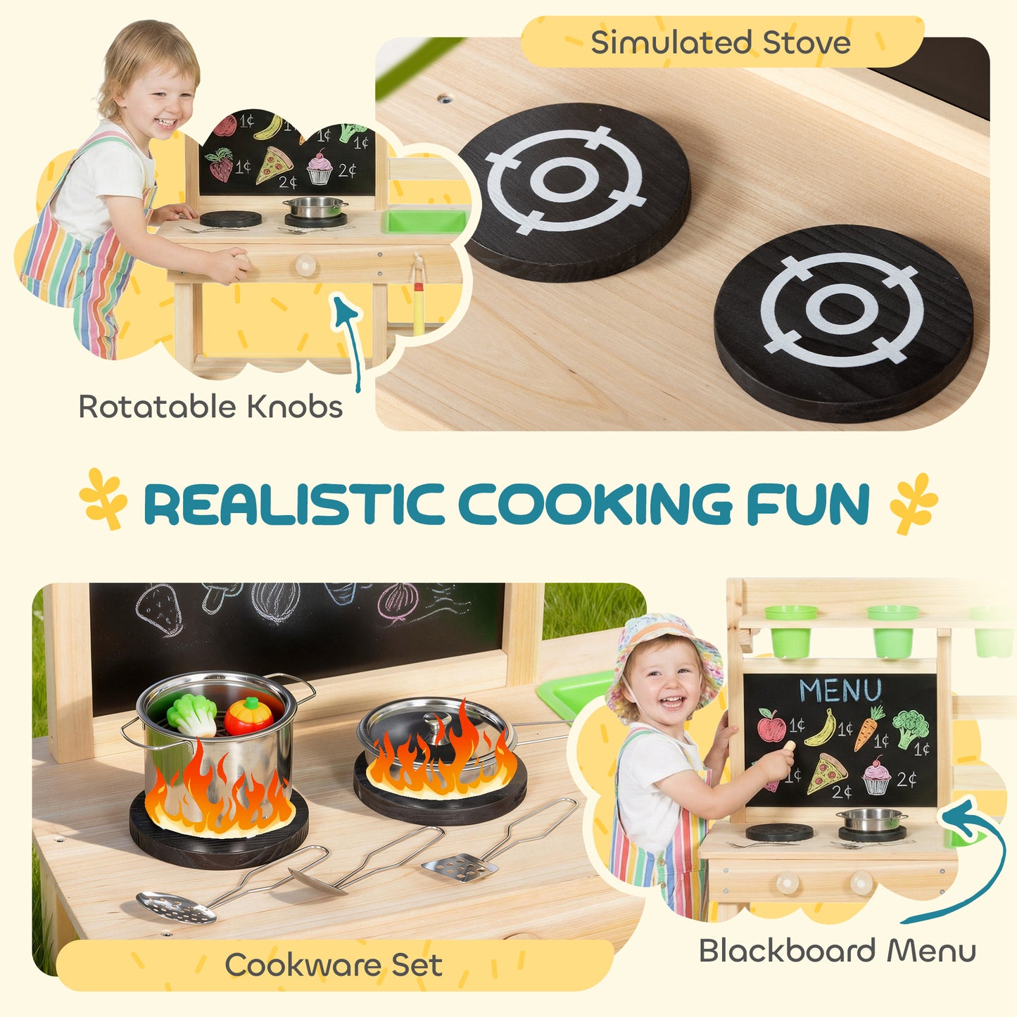 Kids Mud Kitchen, Outdoor Wooden Play Kitchen