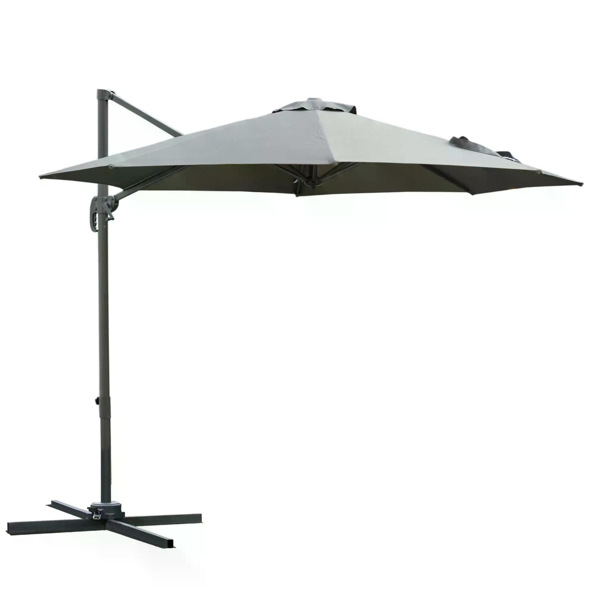 3(m) Offset Parasol Cantilever Hanging Umbrella 360° Rotation w/ Base