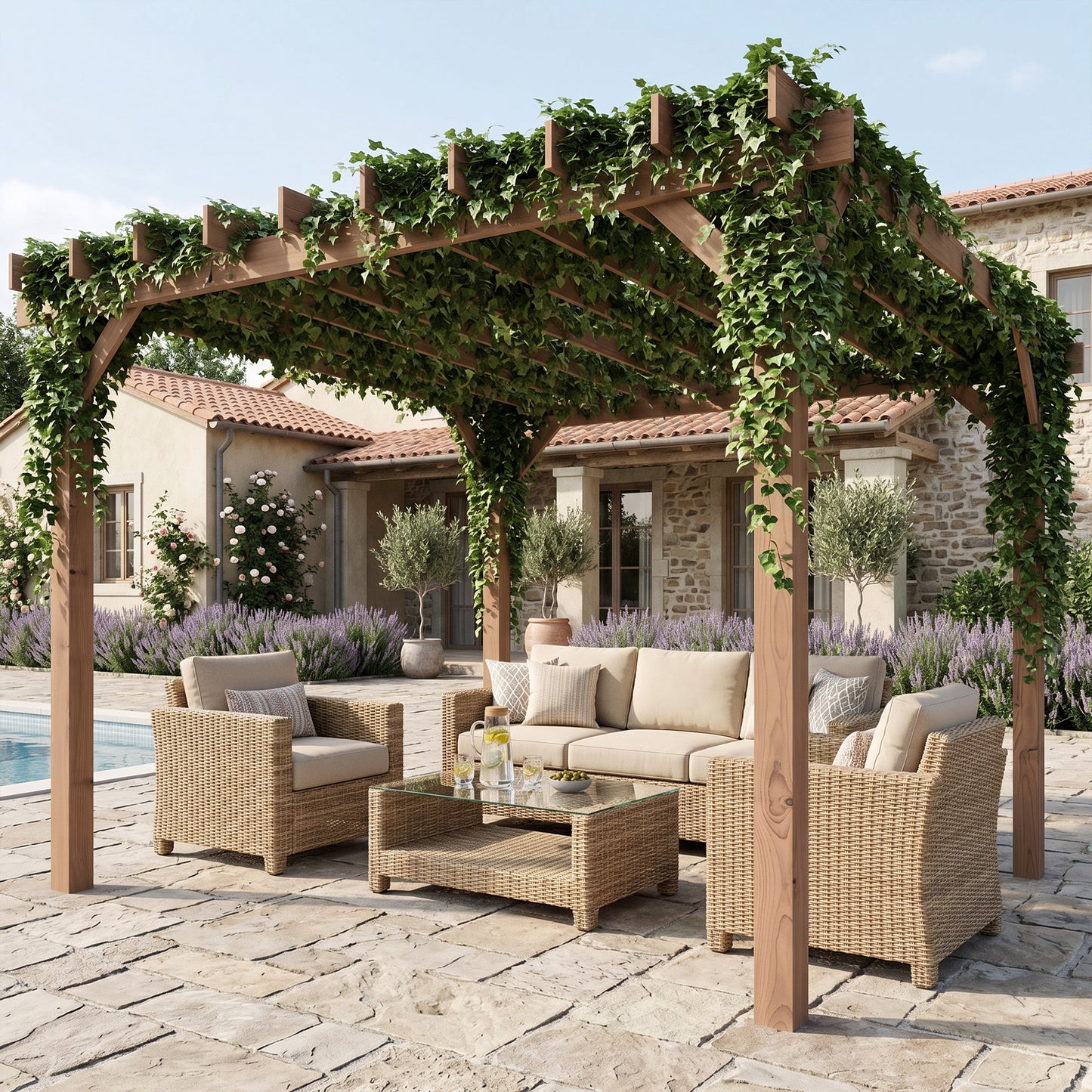3 x 3 m Wooden Pergola Kit (2)