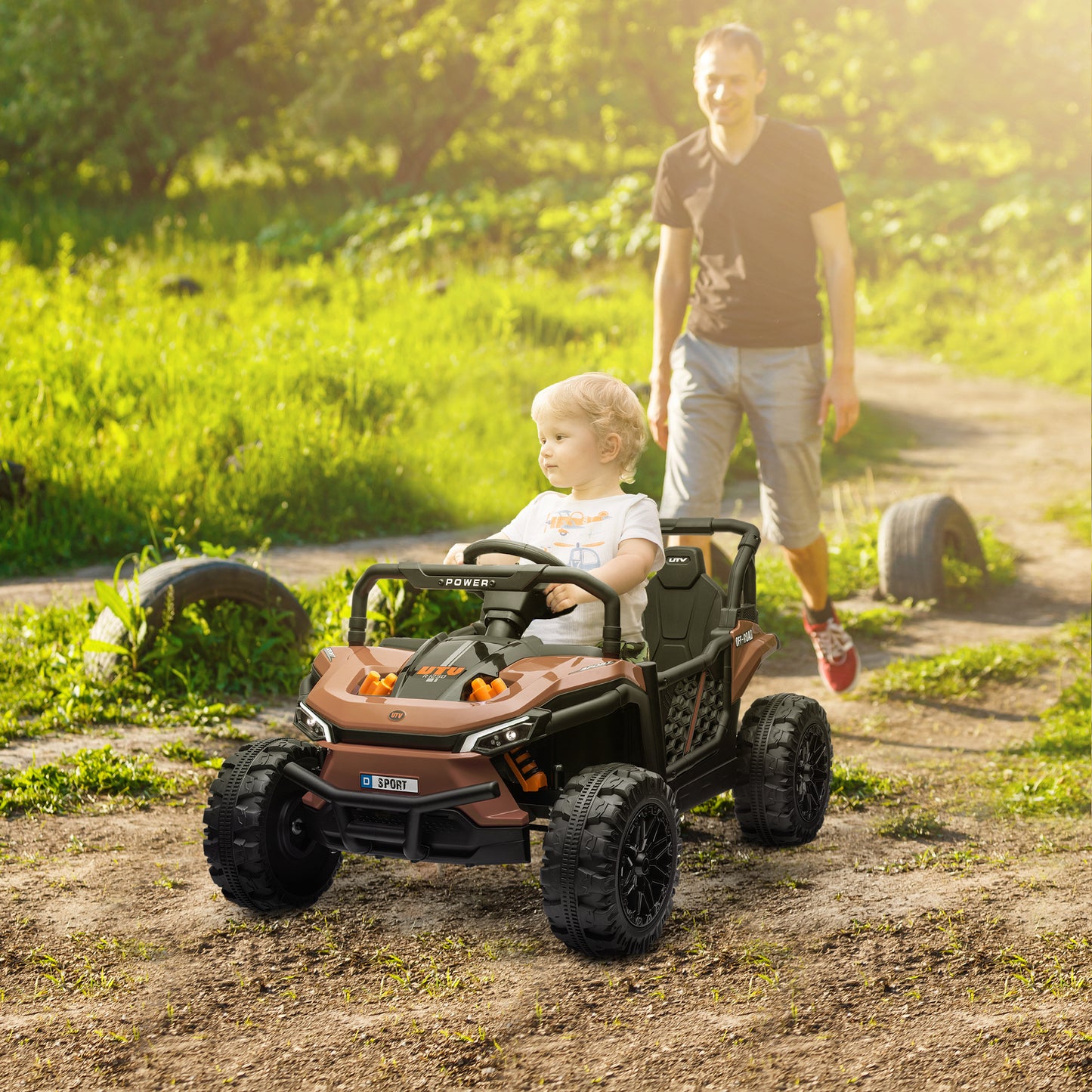 12V Battery Powered Ride on Truck w/ Remote, Four Suspension Wheels