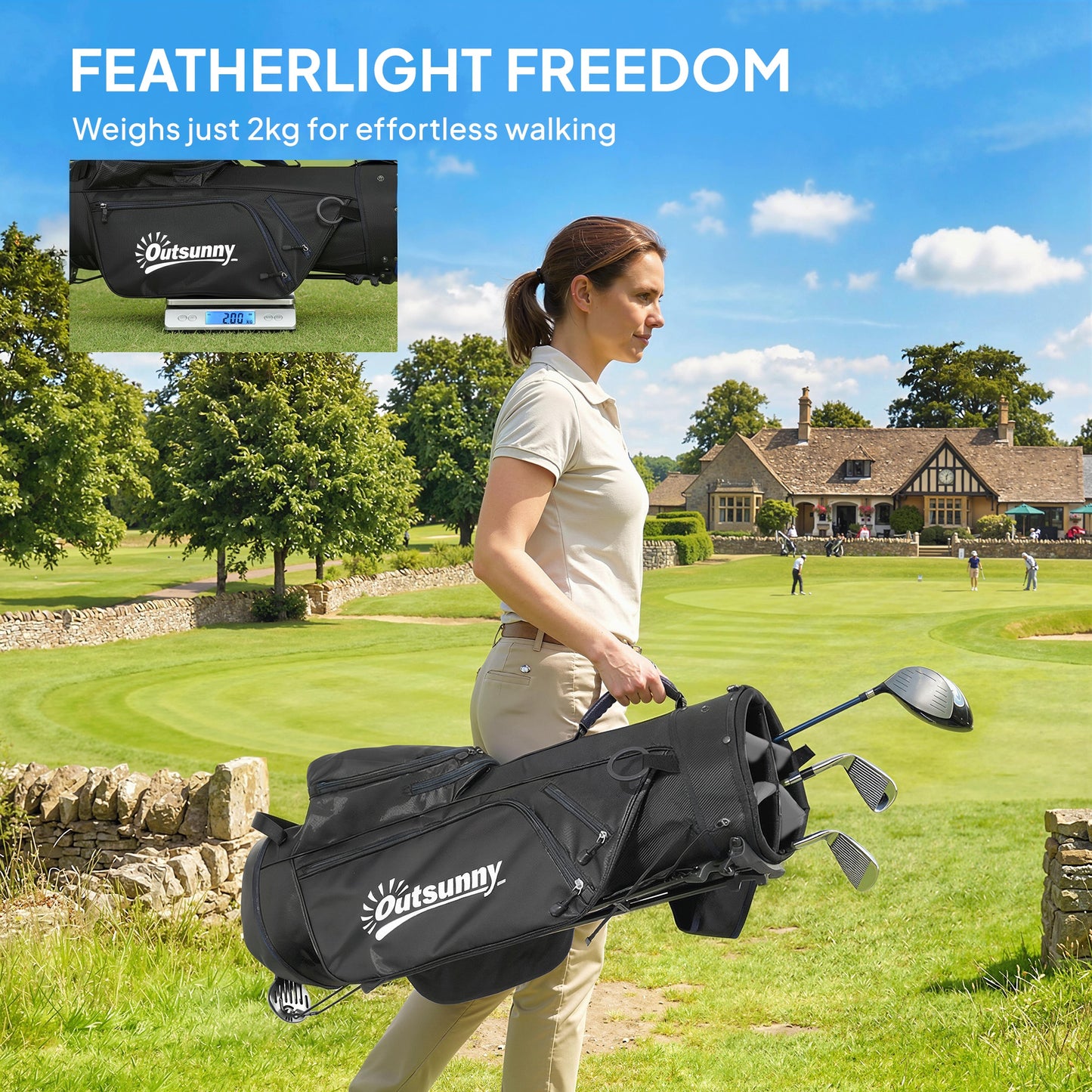 Golf Stand Bag 6 Way Full-Length Dividers