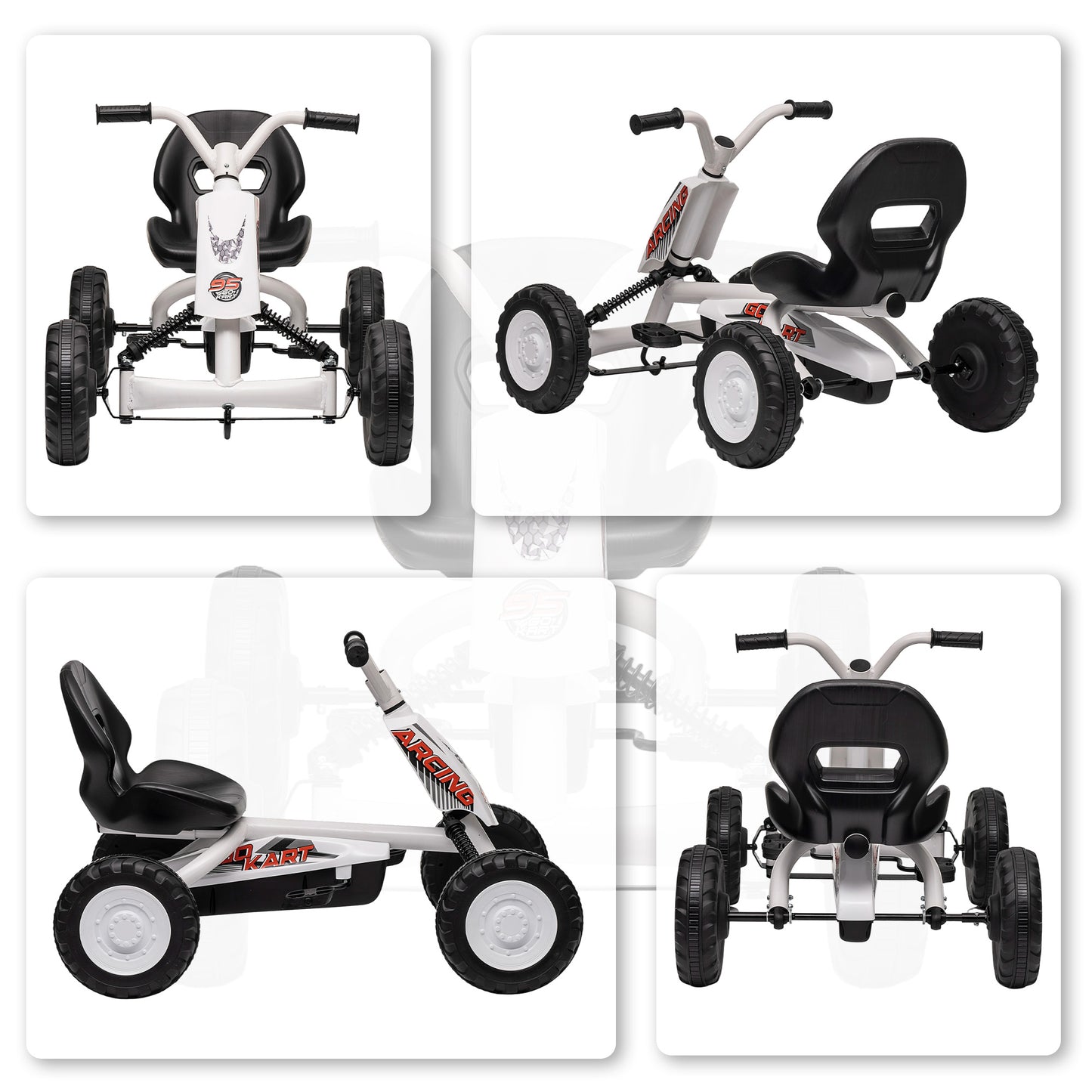 Kids Pedal Go Kart with Steel Frame, Sporty Design, for Ages 2-5 Years