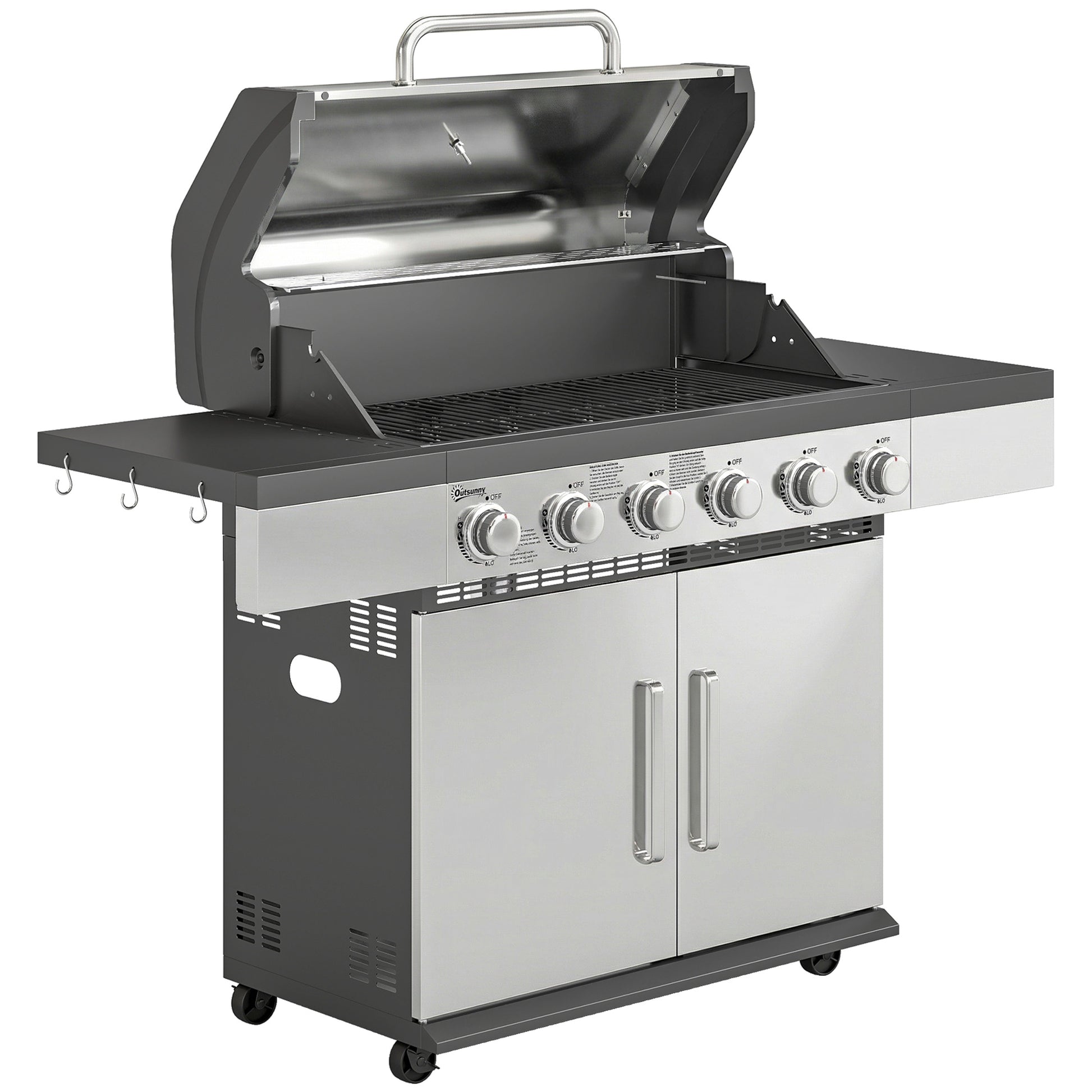 6 Burner Liquid Propane Gas BBQ Grill