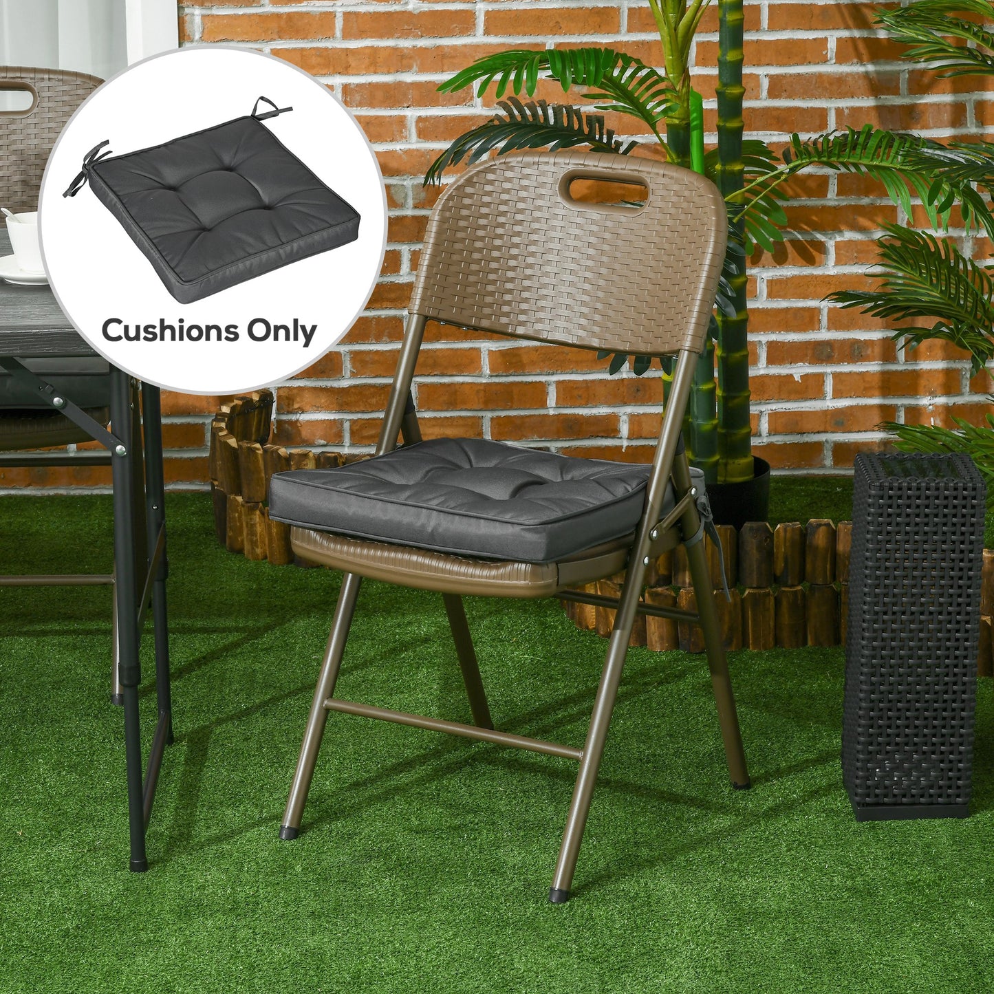 Garden Seat Cushion with Ties
