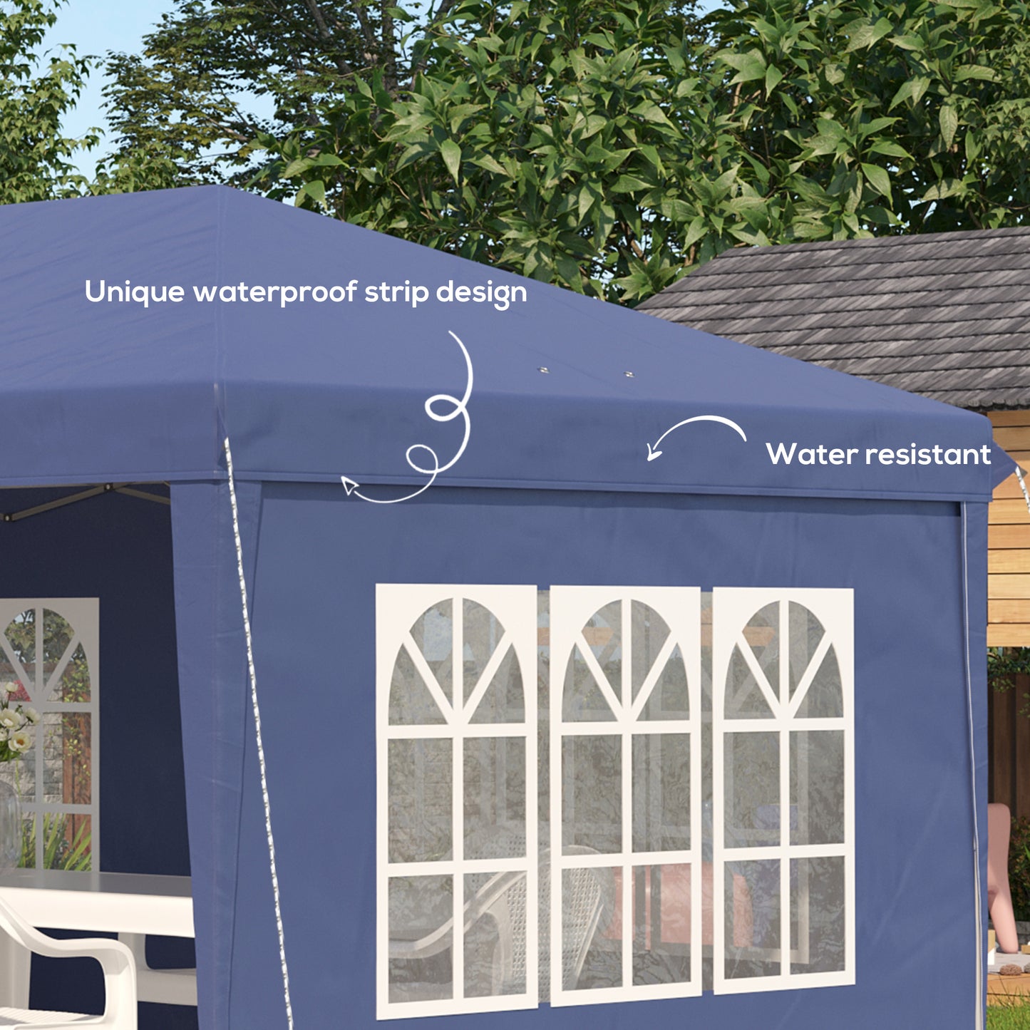 3 x 6m Pop Up Gazebo, Height Adjustable Marquee Party Tent