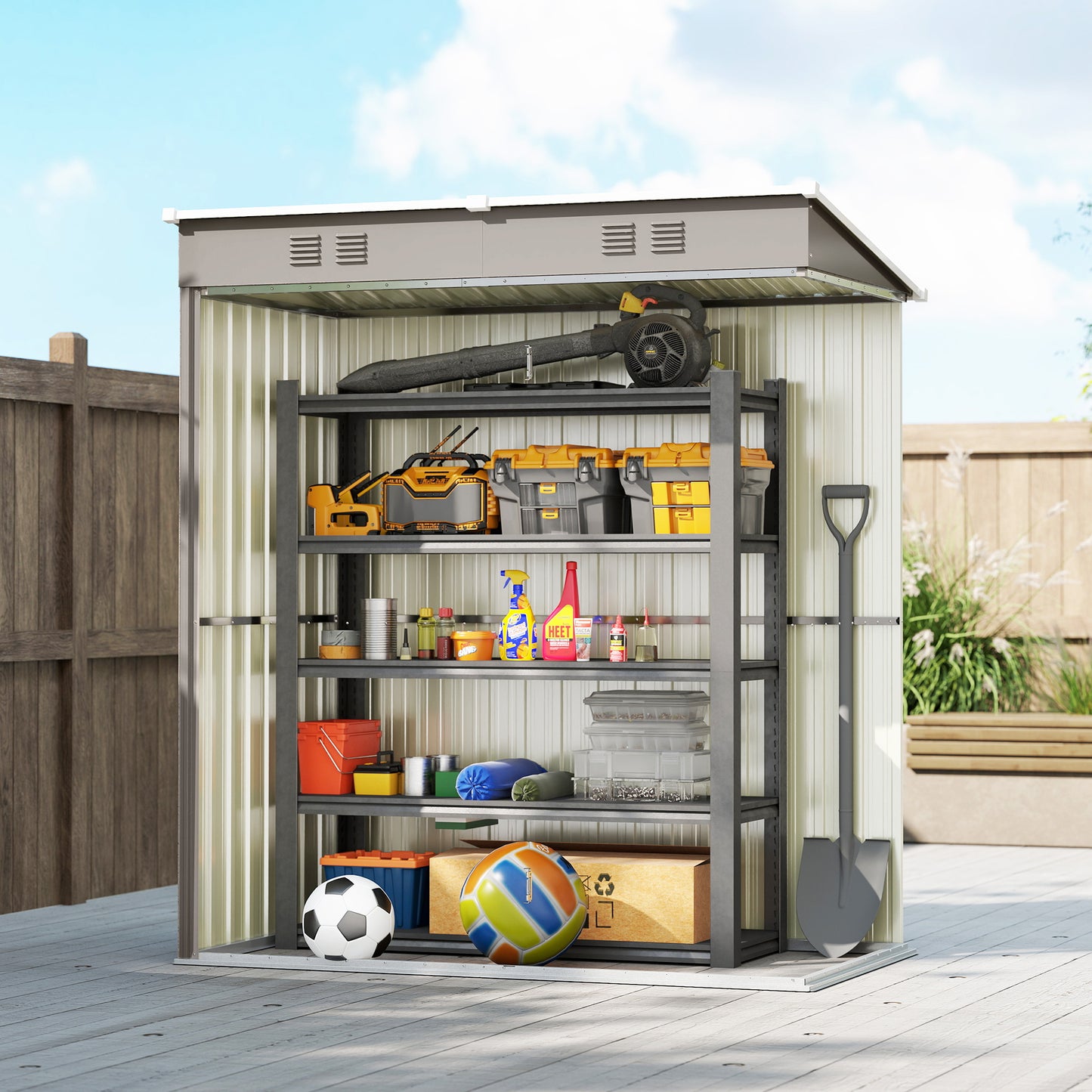 5 x 3 ft Lean-to Garden Shed