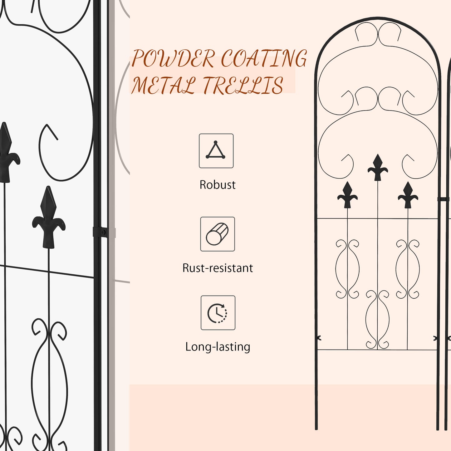 Metal Trellis Set of 2, Garden Trellis (1)