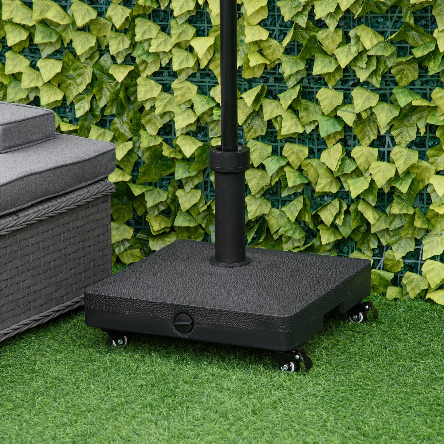 20kg Garden Parasol Base with Wheels Heavy Duty Sand or Water