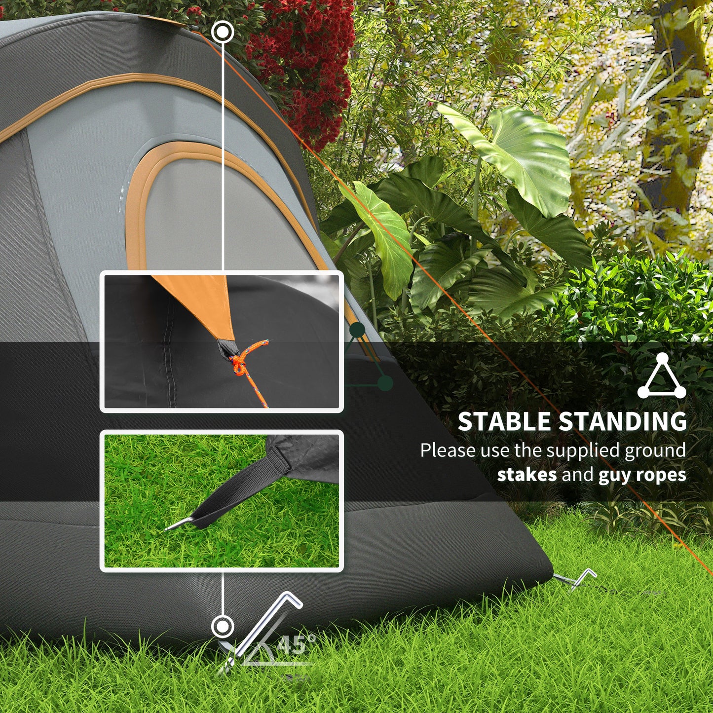 5-6 Man Dome Camping Tent - Light Grey and