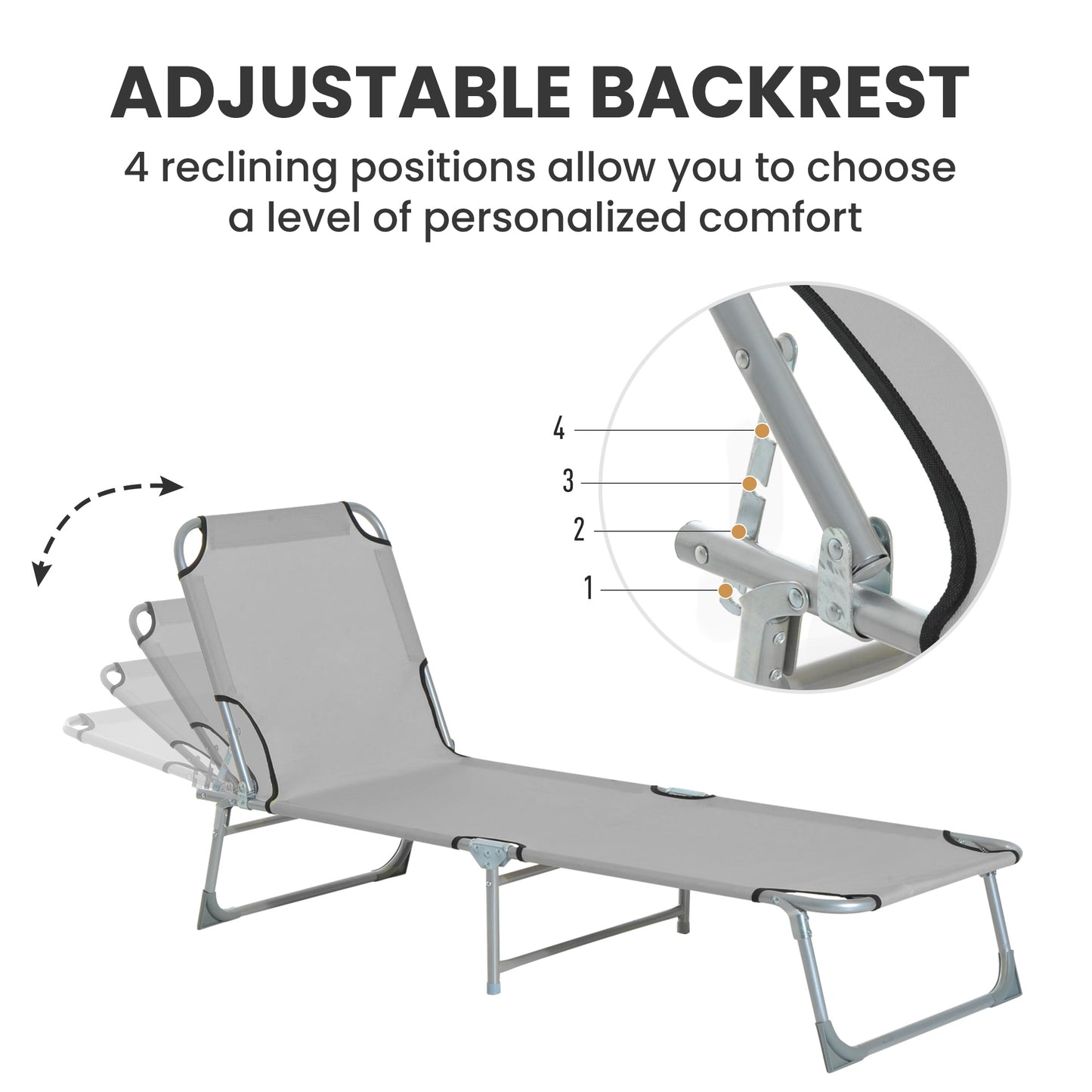 Reclining Sun Lounger Chair Folding Camping Bed (1)