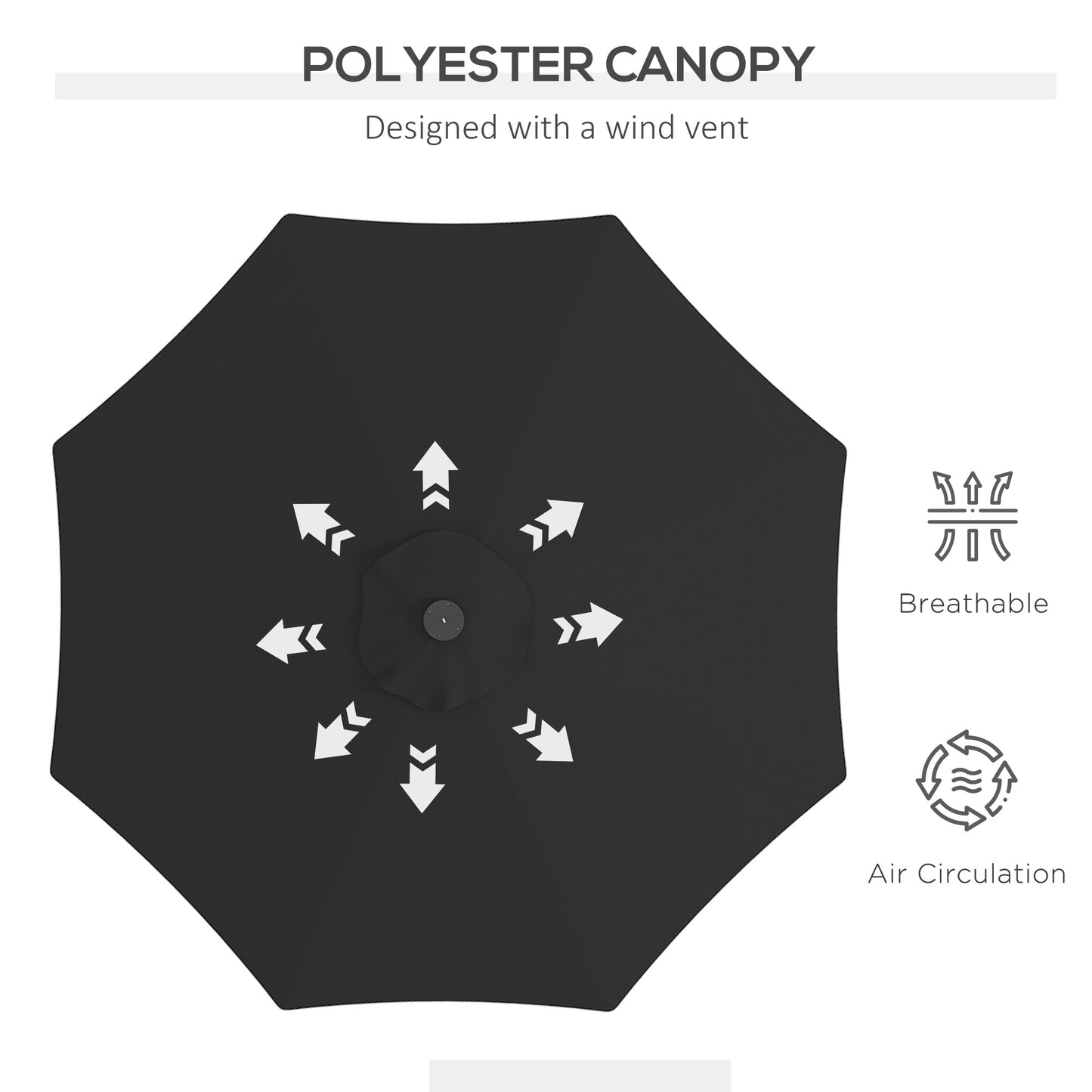 2.7m Outdoor Patio Garden Umbrella Parasol with Tilt Crank