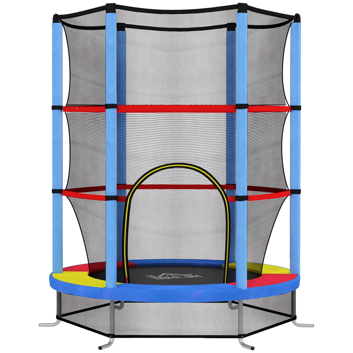 Kids Trampoline, with Enclosure Net, Steel Frame, for Ages 3-6 Years