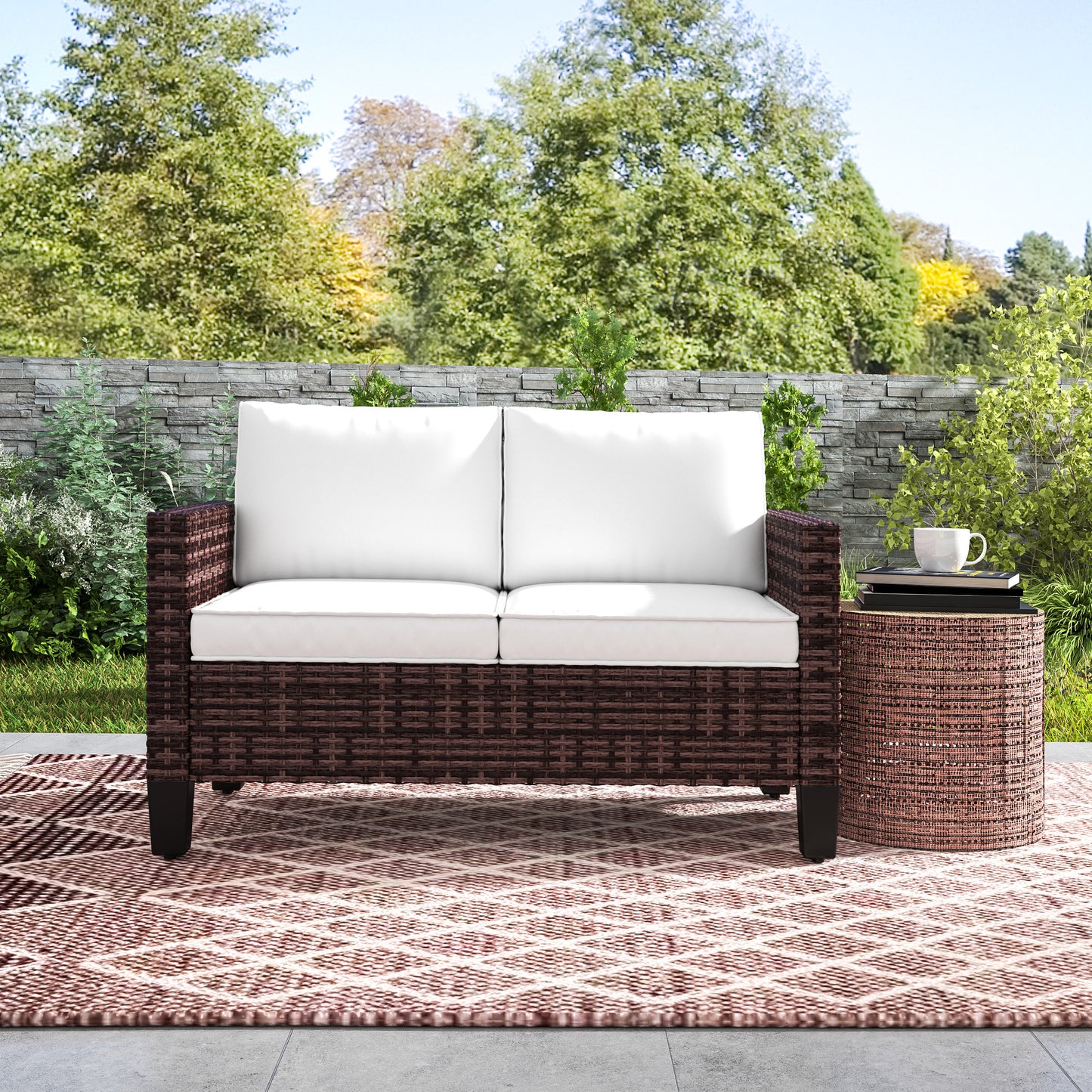 Two-Seater Rattan Outdoor Sofa