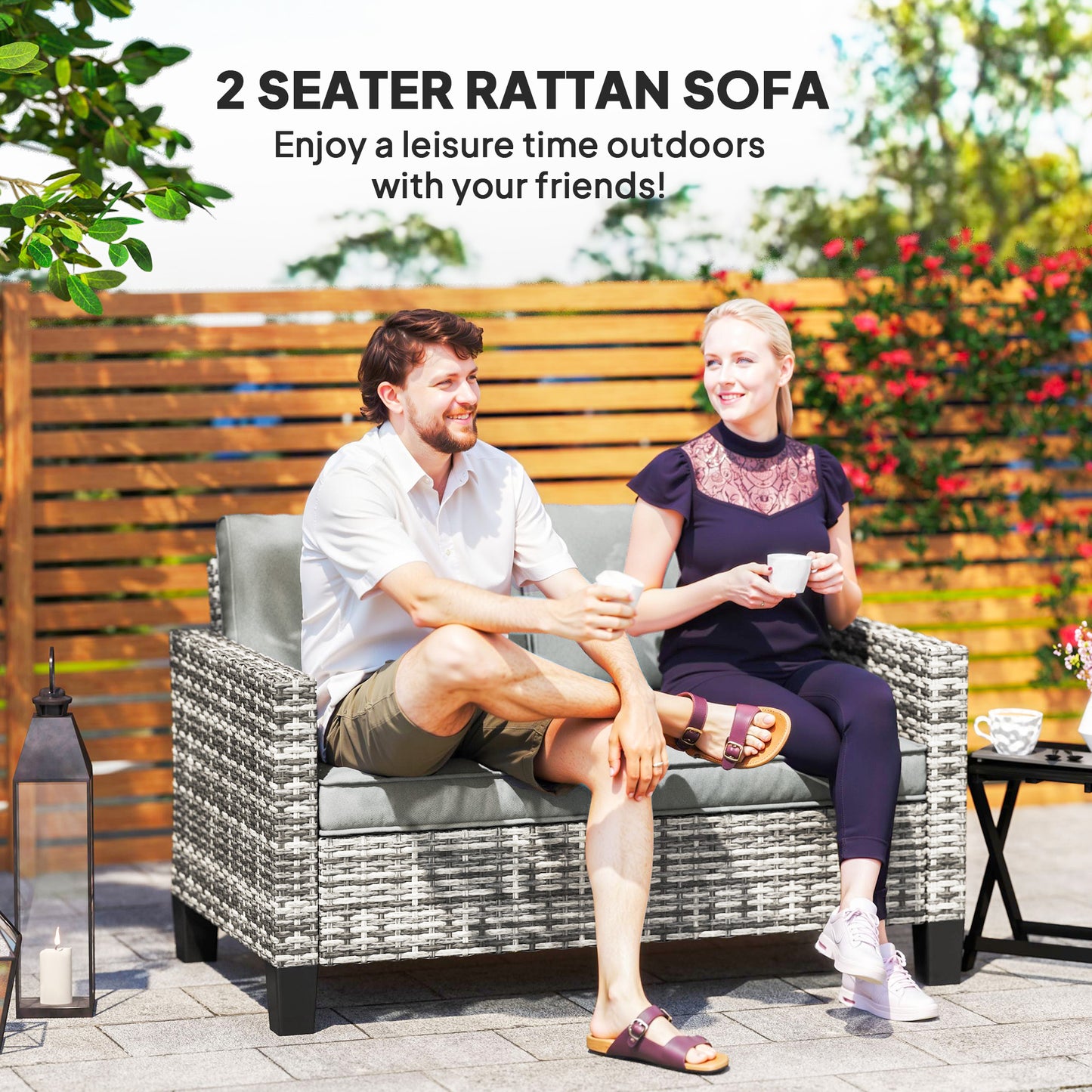 Two-Seater Rattan Outdoor Sofa
