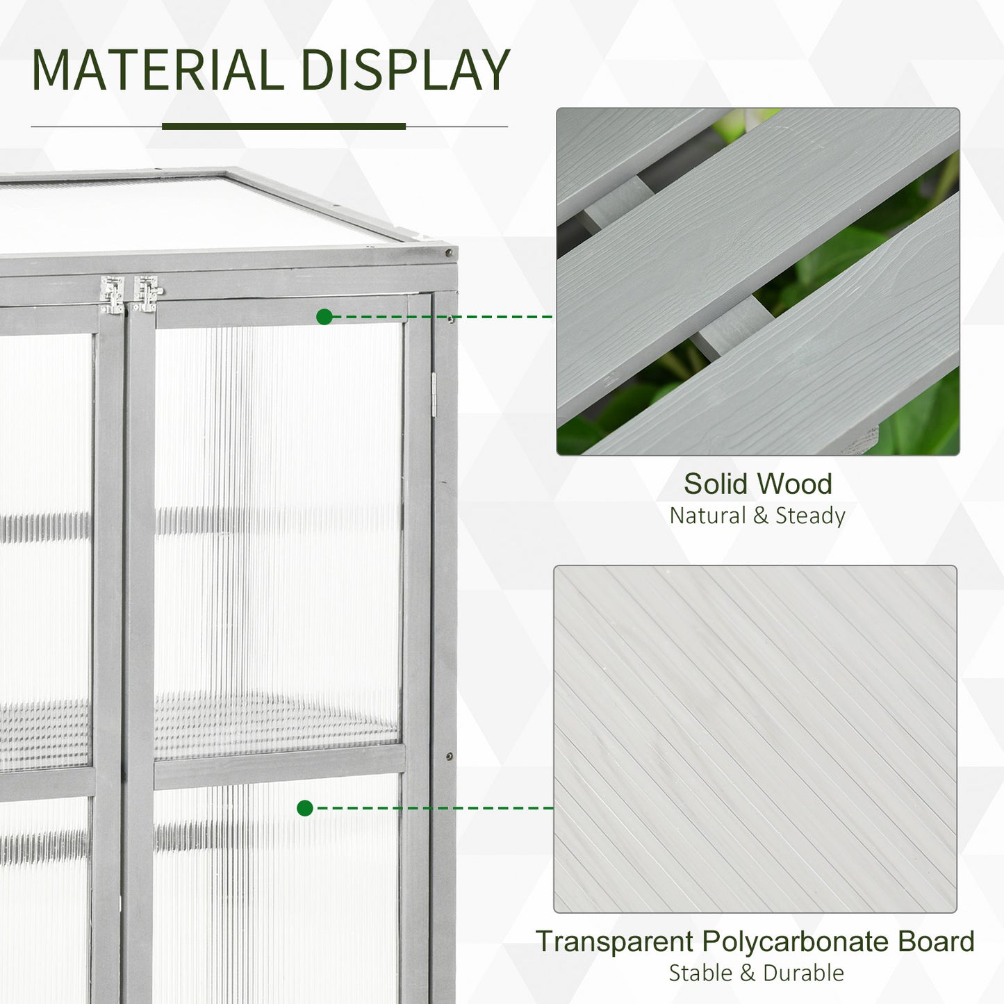 Wooden Cold Frame Greenhouse Polycarbonate Garden Grow House