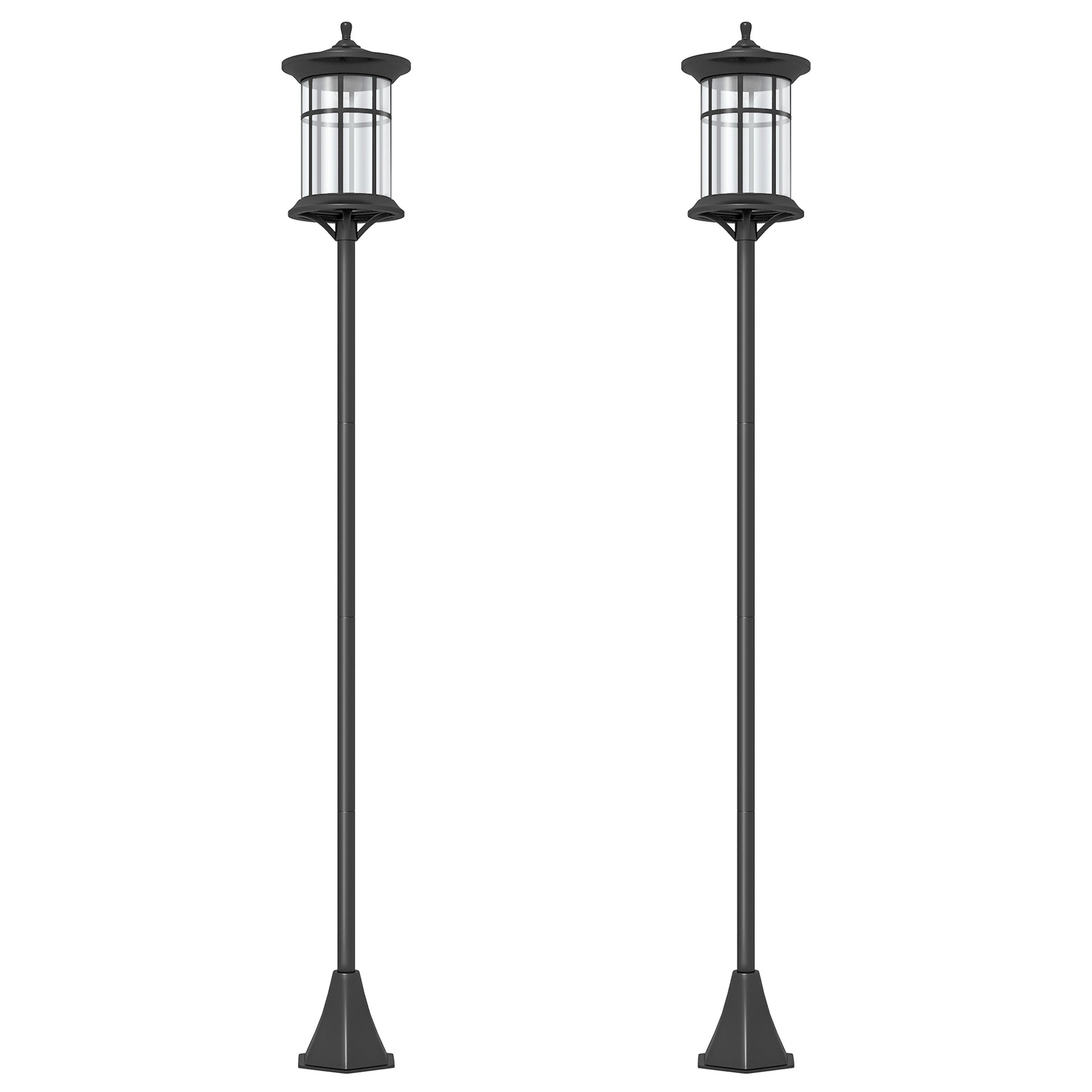 Set of Two 1.8m Traditional Style Solar Lamp Posts