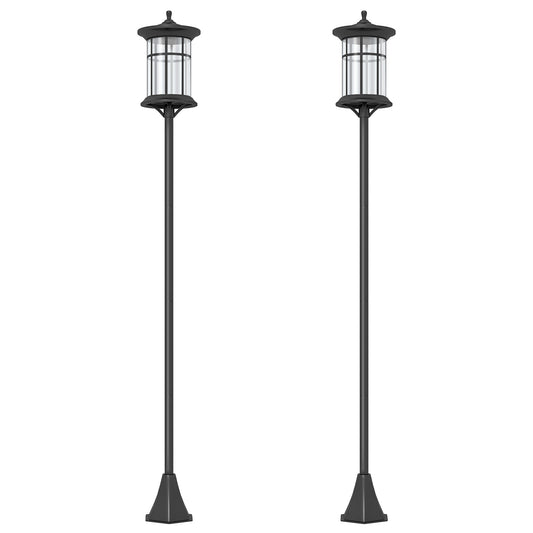 Set of Two 1.8m Traditional Style Solar Lamp Posts