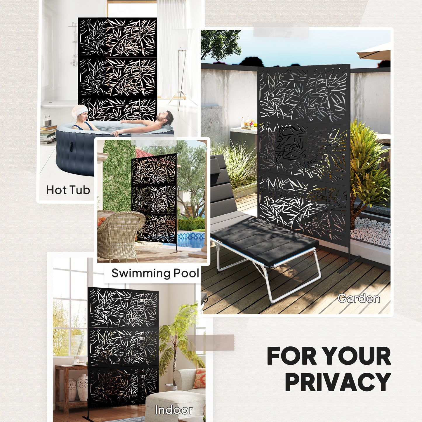 Decorative Garden Privacy Screen with Stand (2)