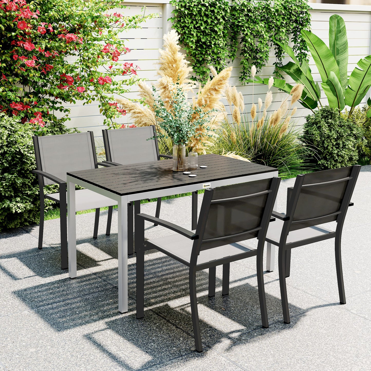 Garden Table for 4-6, 120 x 70 cm Outdoor Dining Table