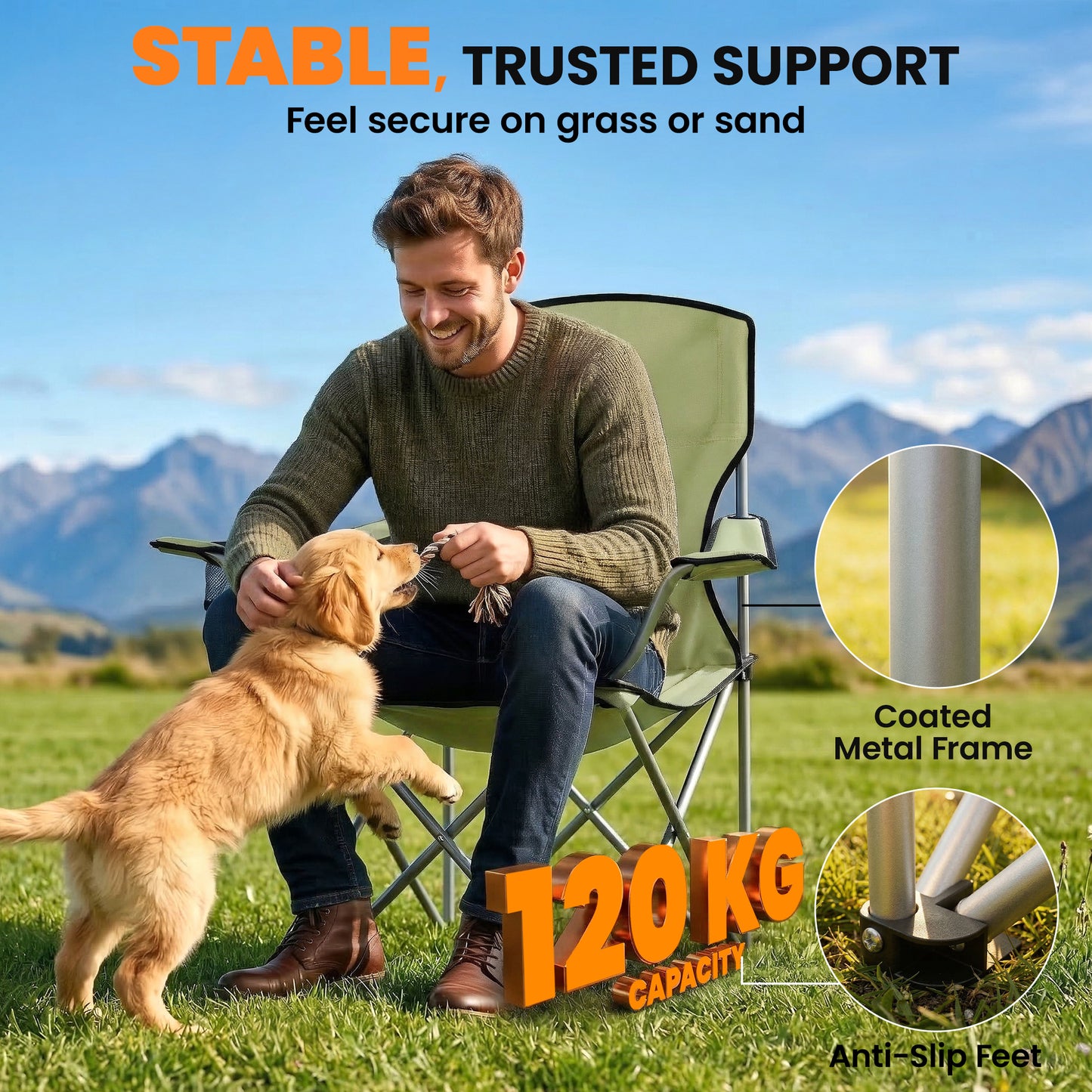 Camping Chair Set of 2 Portable Folding Outdoor Camp Chair