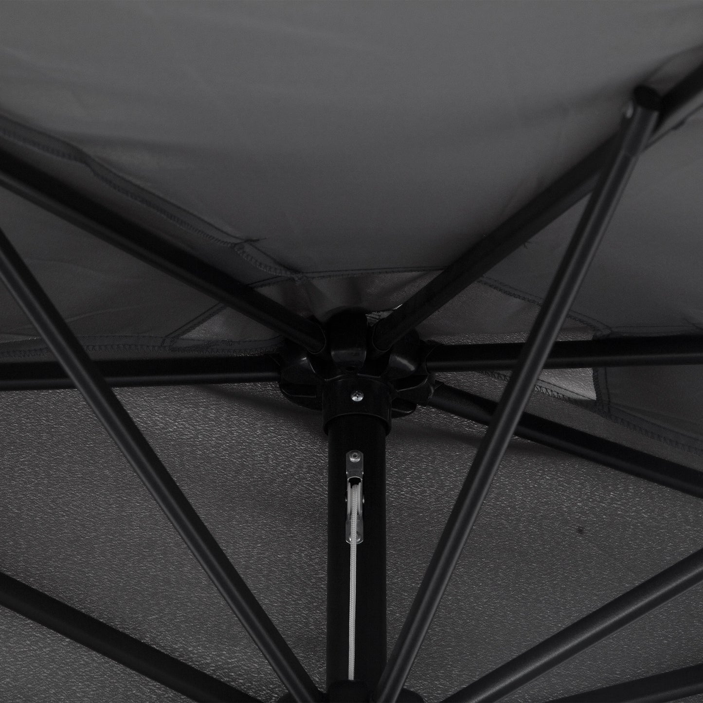 3(m) Half Parasol Semi Round Umbrella Patio Metal Frame Crank Handle