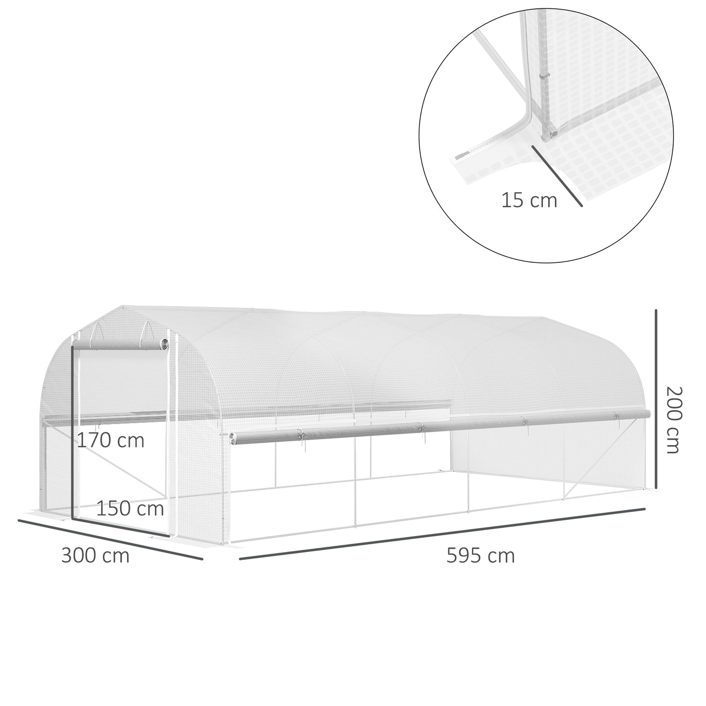 19.5 x 9.8ft Tunnel Greenhouse, with Accessories