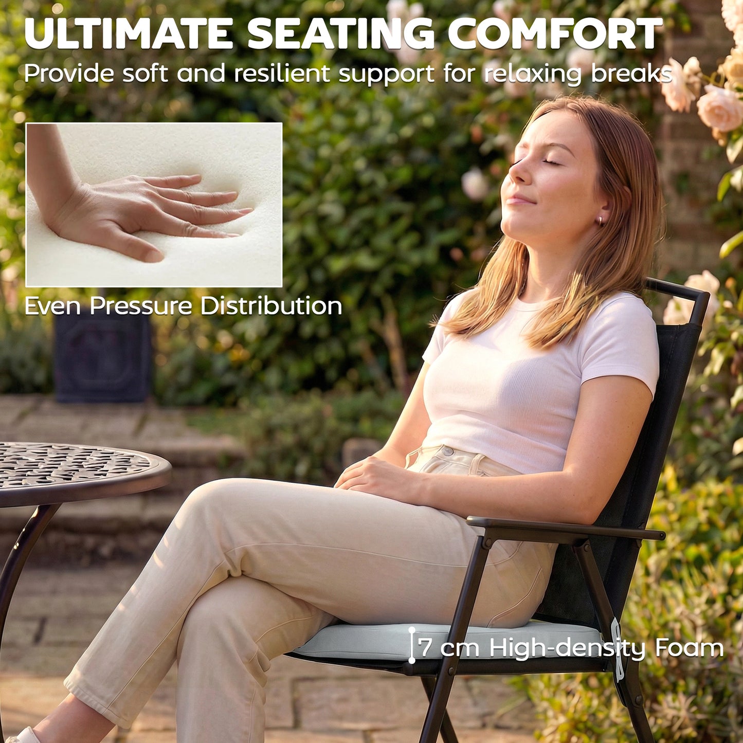 Set of 6 Outdoor Seat Cushions with Machine Washable Cover