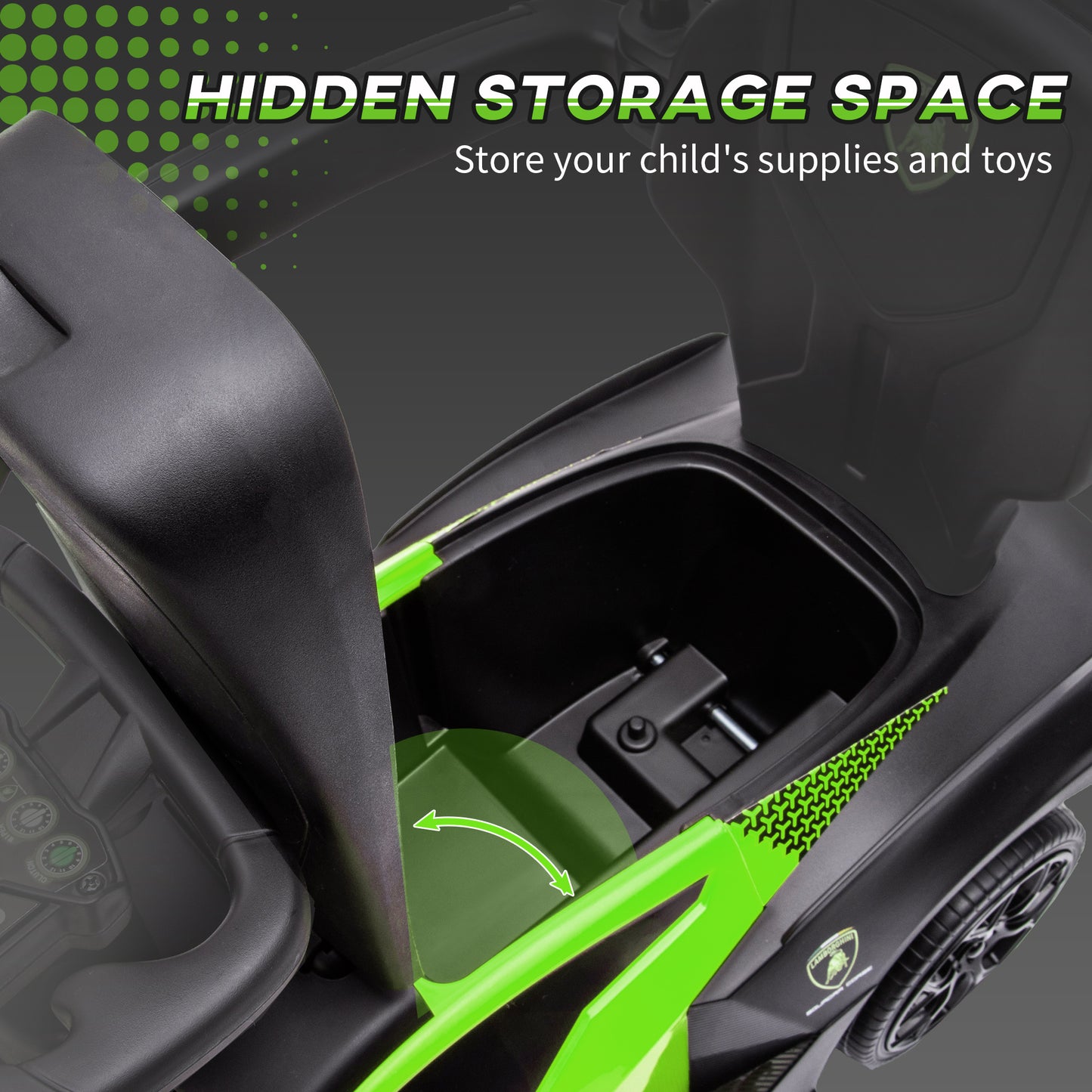 Kids 2-In-1 Lamborghini Ride-On and Stroller, with Horn