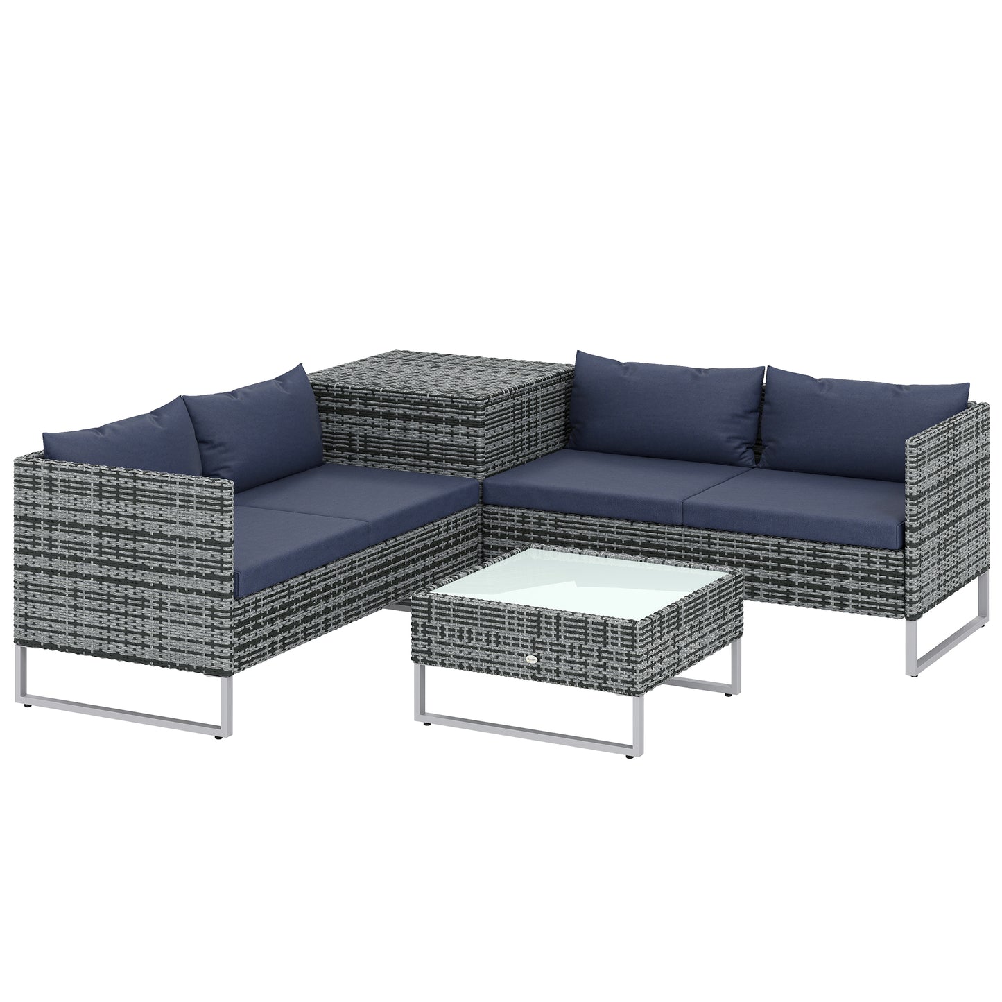 4 Piece Rattan Garden Furniture Set