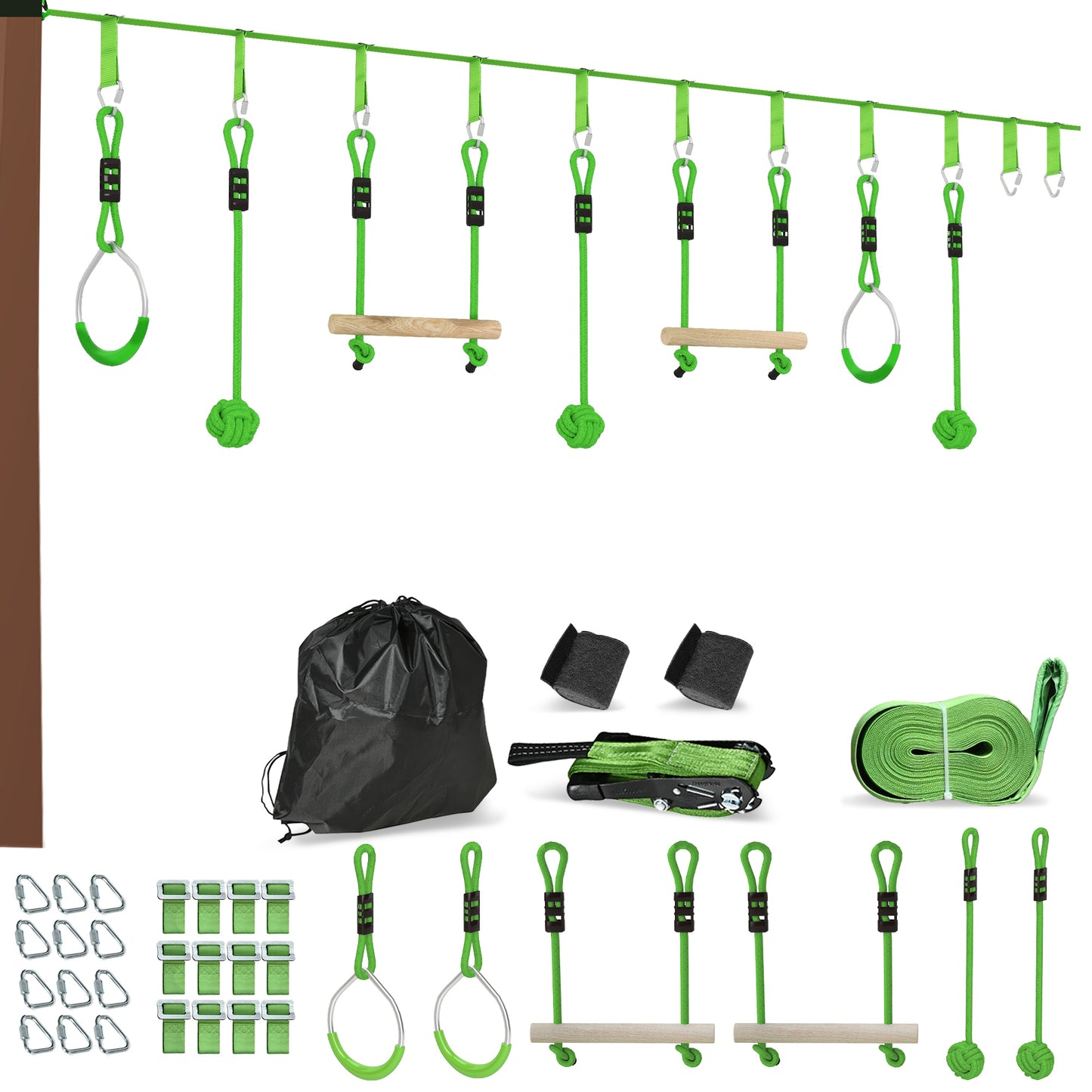 7-Piece Kids Zip Line Kit for Garden