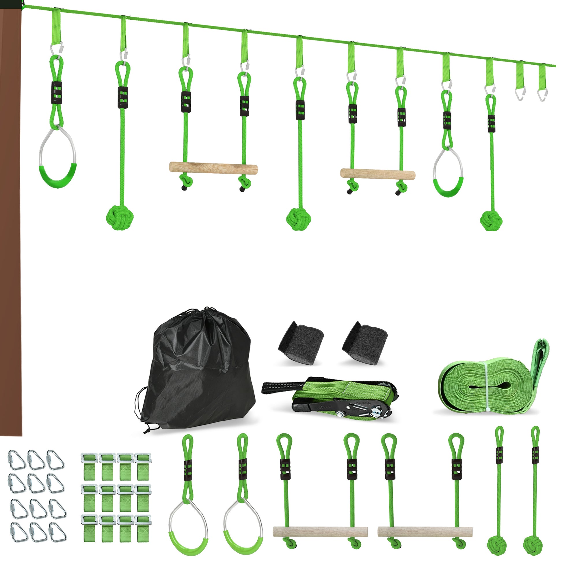 7-Piece Kids Zip Line Kit for Garden