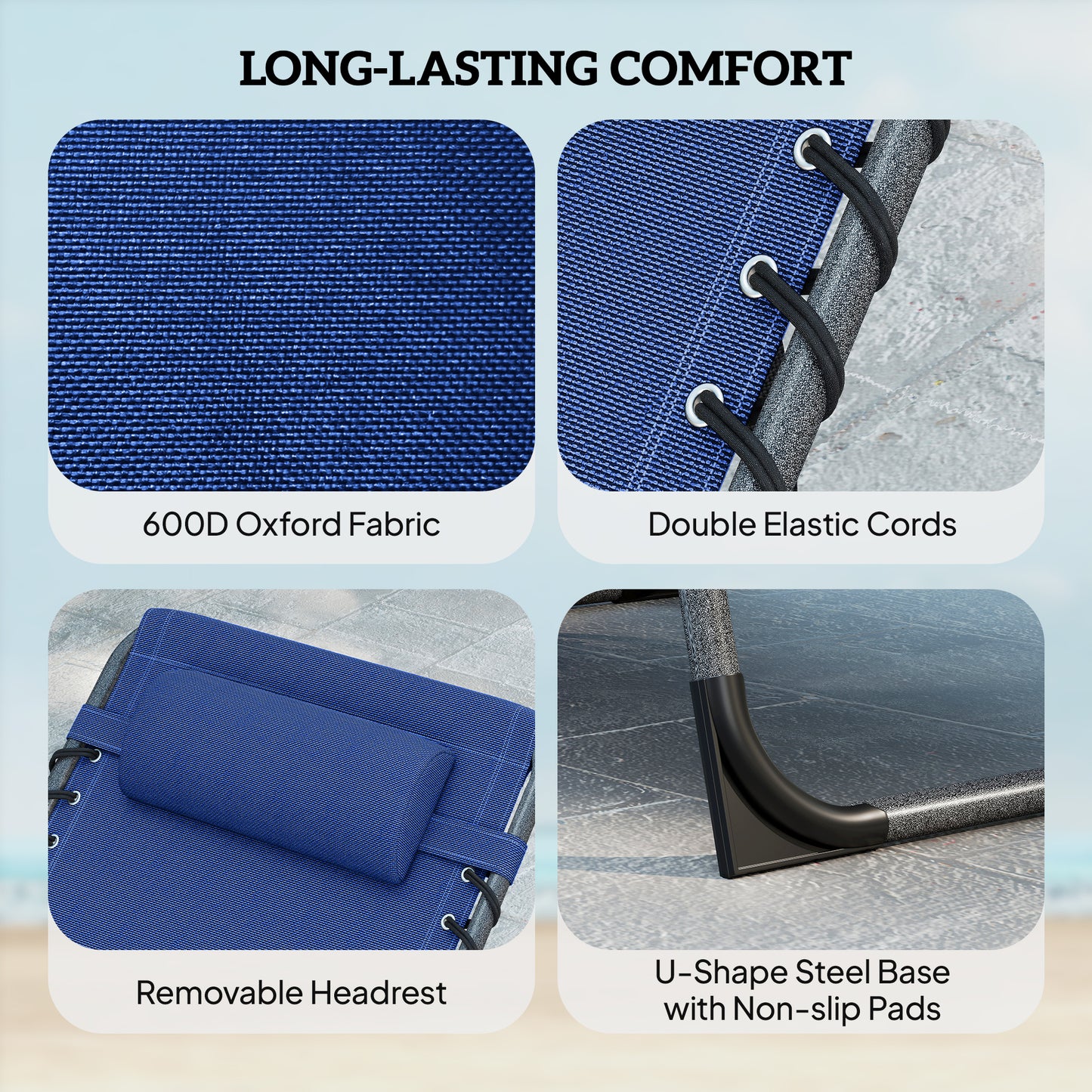 Five-Position Reclining Sun Loungers Set of 2