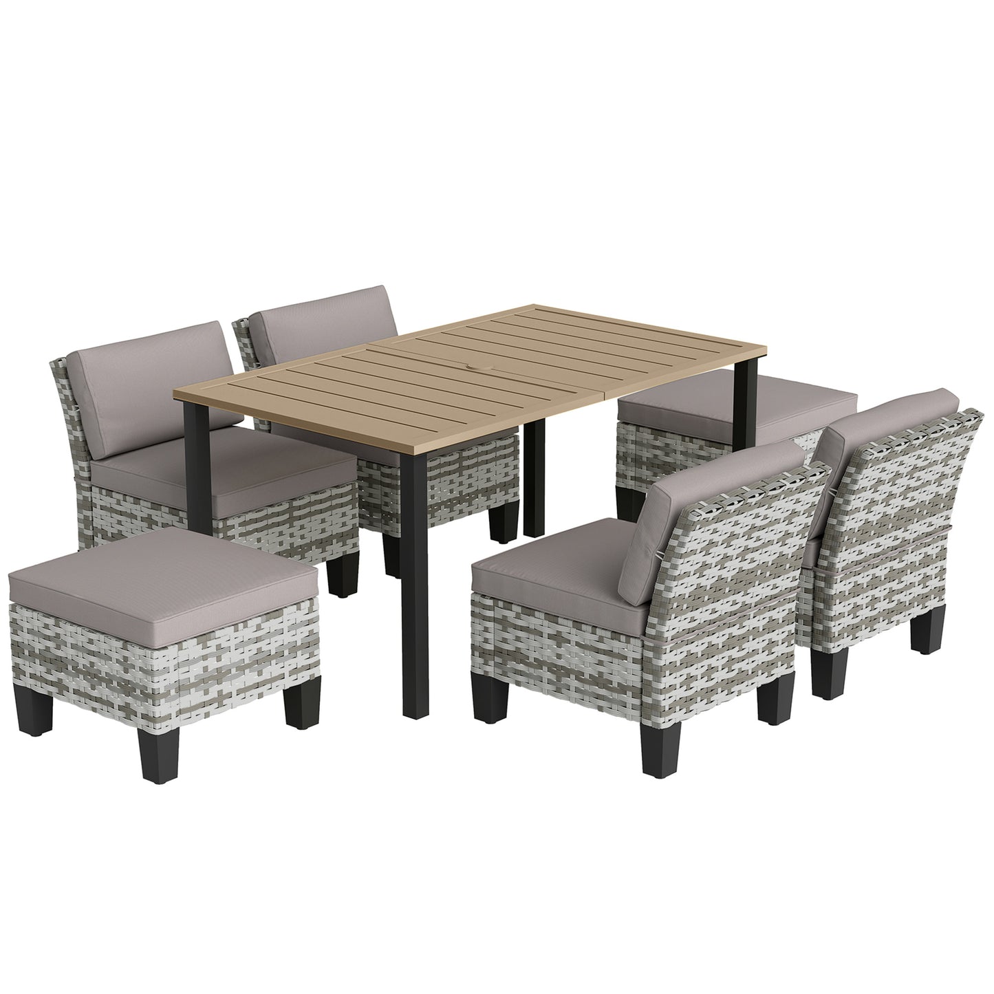 Seven-Piece Rattan Dining Set (3)