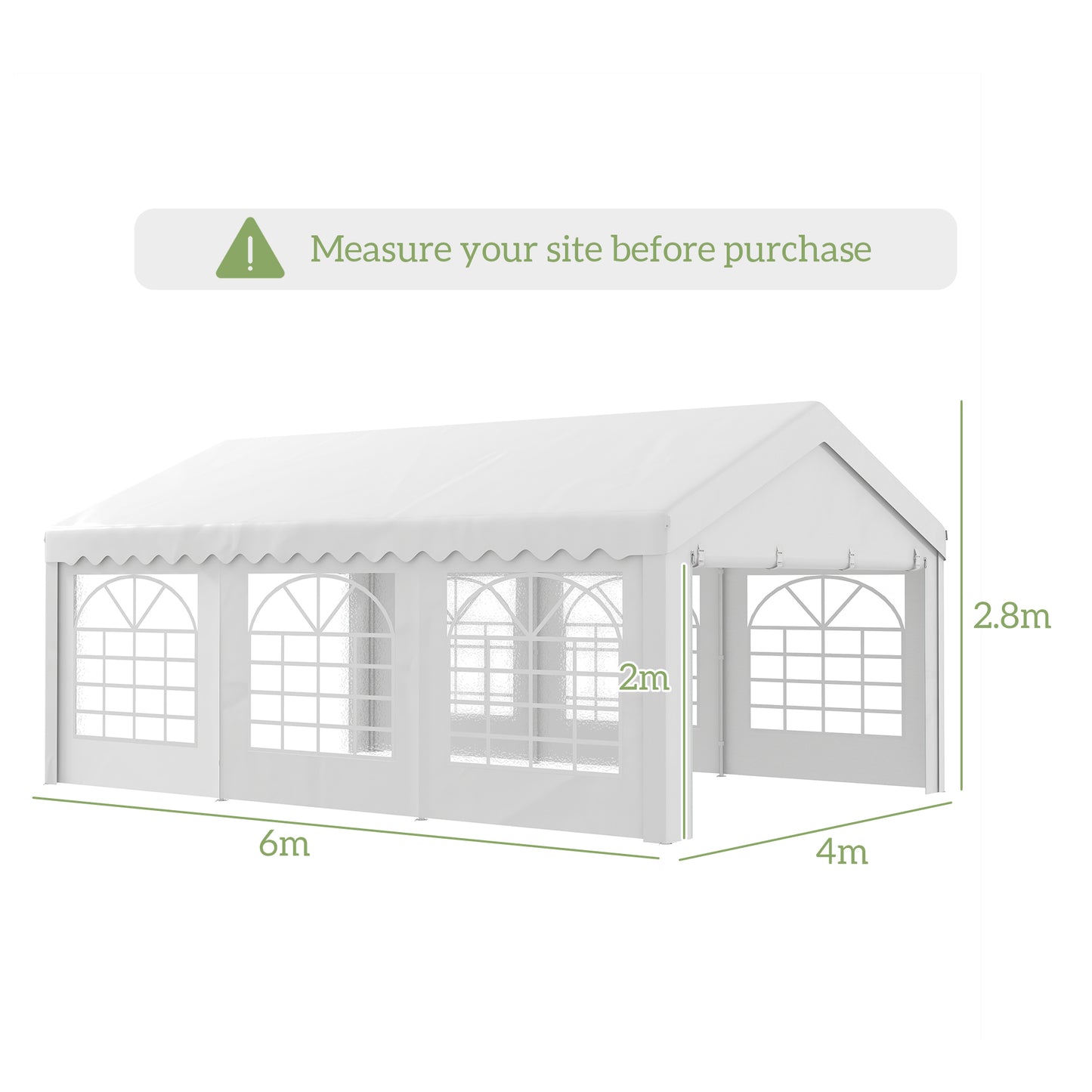 6m x 4m Heavy Duty Garden Gazebo for Parties, Wedding and Events