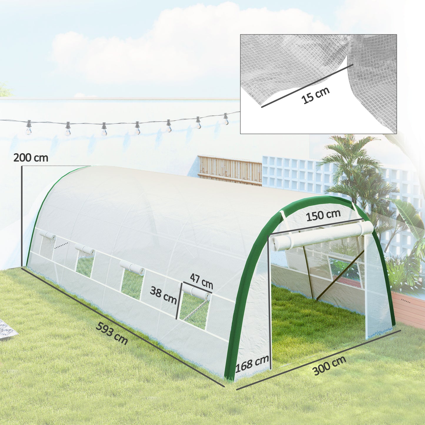 Walk-in Polytunnel Greenhouse Tunnel Warm House Tent