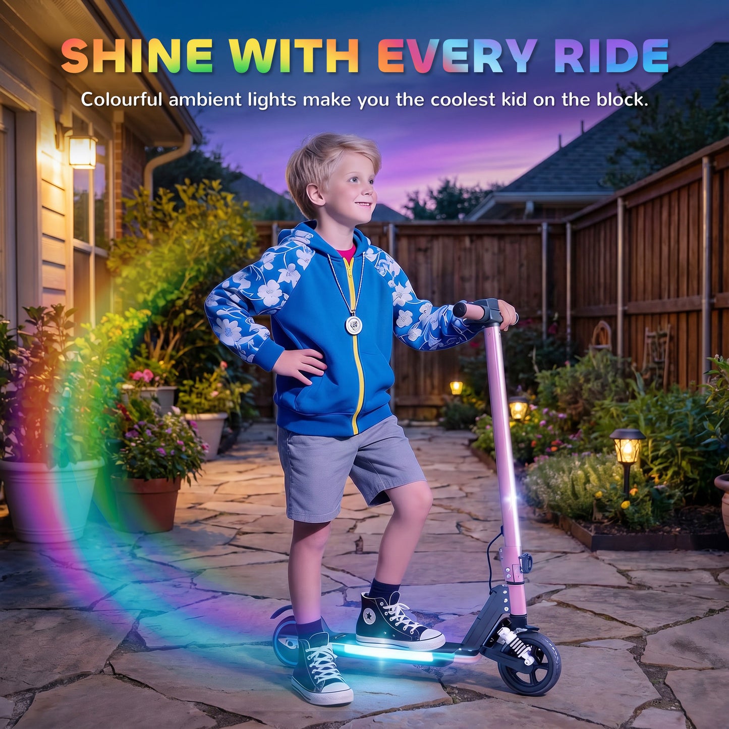 Folding Electric Scooter for Kids, with Dual Brakes