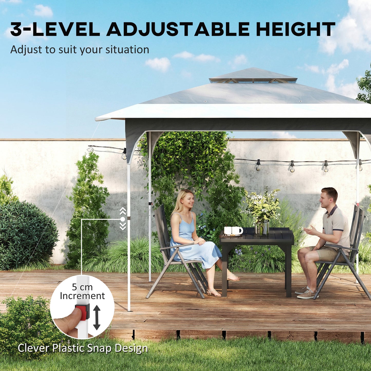 3.5 x 3.5 m Pop Up Gazebo with One-Push Setup