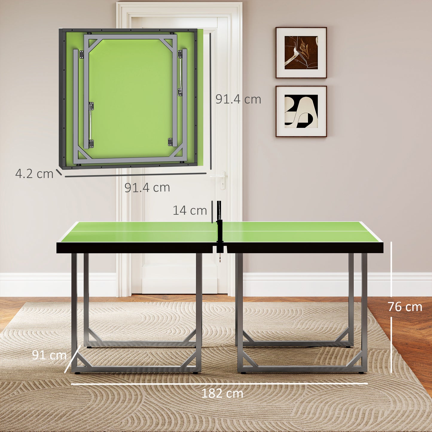 6ft Table Tennis Table, Ping Pong Table with Net