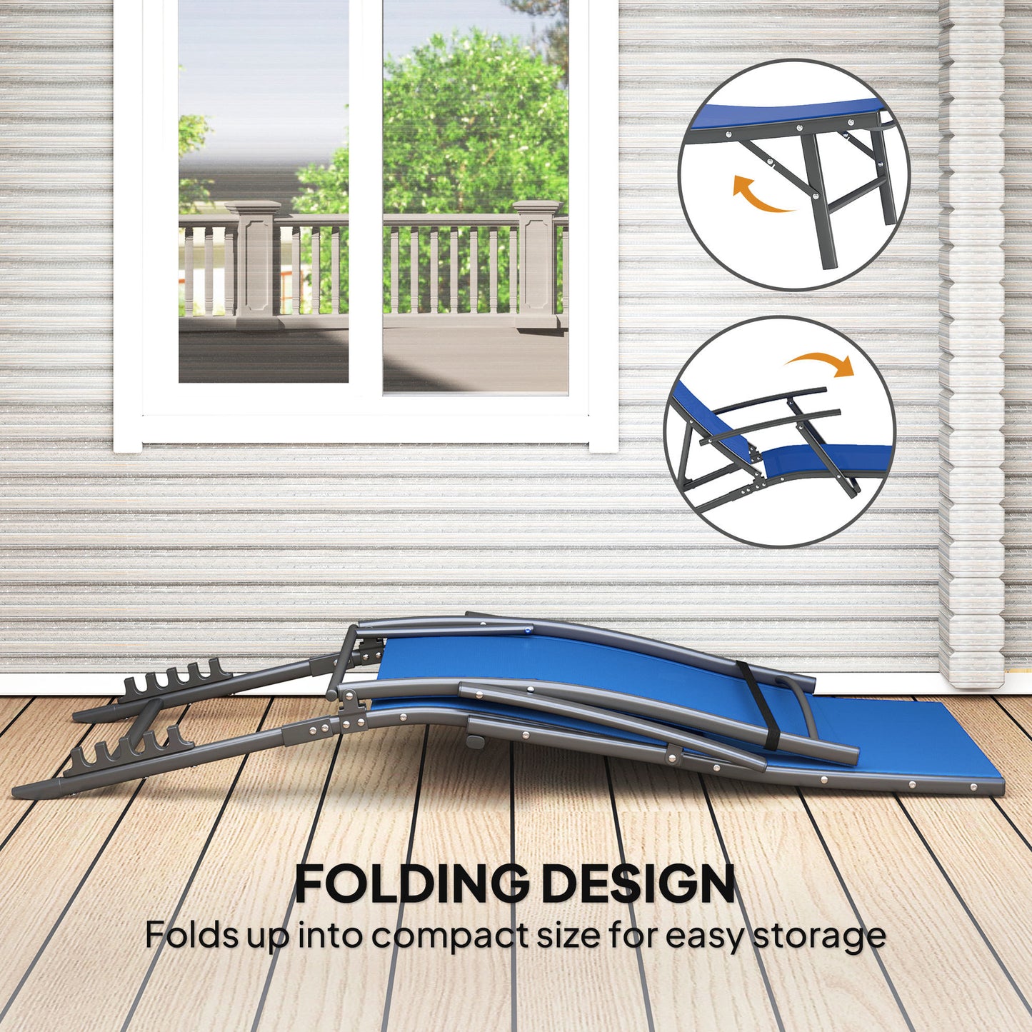 Set of Two Adjustable Back Sun Loungers