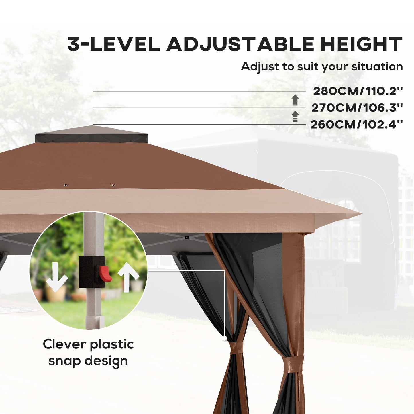 3.6 x 3.6m Pop-Up Gazebo, with Accessories