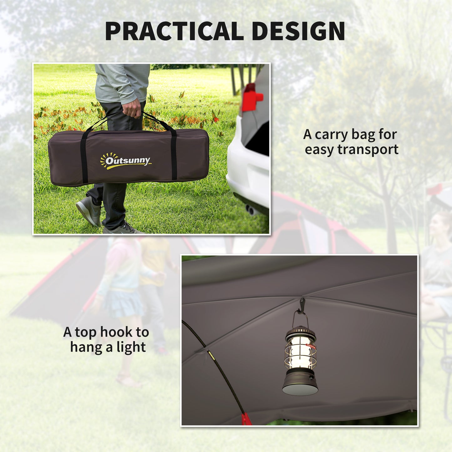 4-6 Man Family Camping Tent w/ 2 Bedrooms and a Living Room