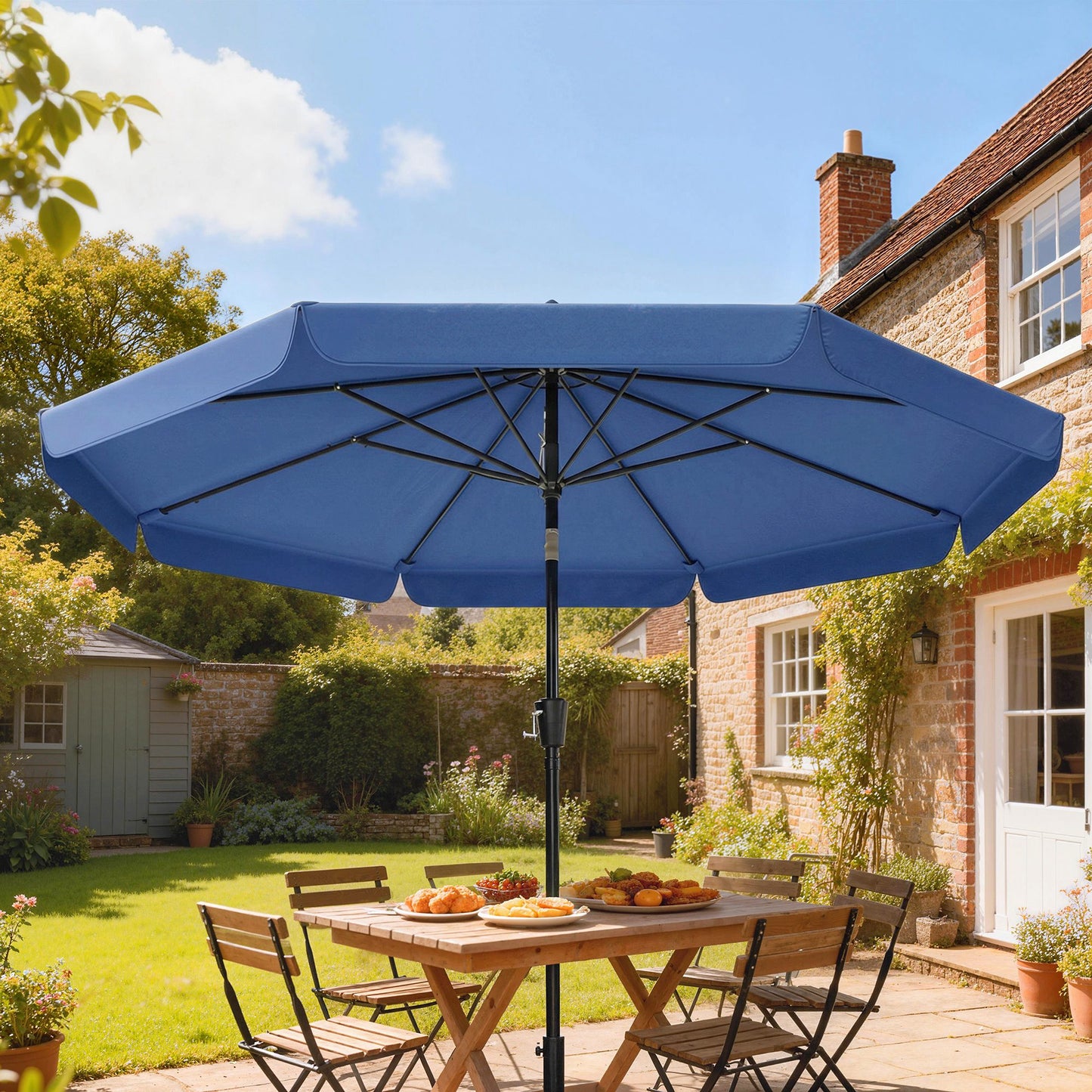 3 m Garden Parasol with Tilt Mechanism & Crank Handle