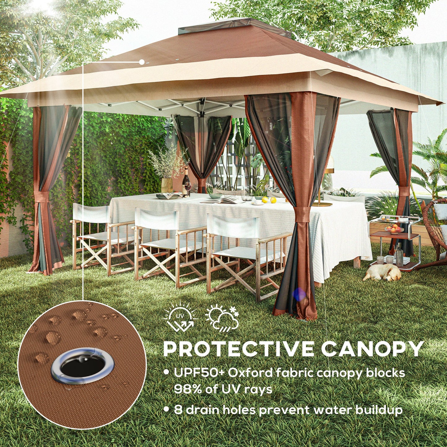 3.6 x 3.6m Pop-Up Gazebo, with Accessories