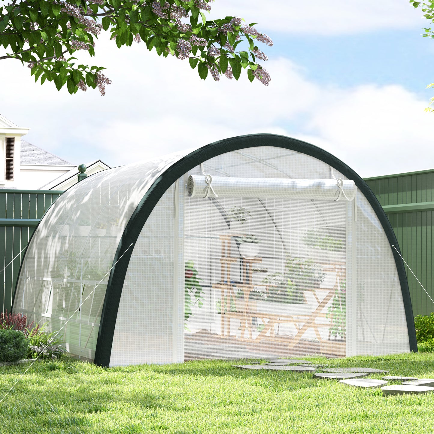 4 x 3(m) Walk-In Tunnel Greenhouse, with Accessories