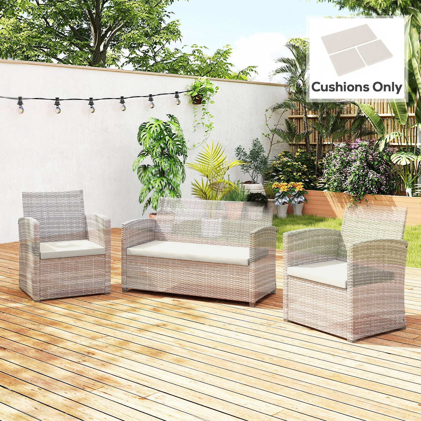 Outdoor Seat Cushion Pads for Rattan Furniture
