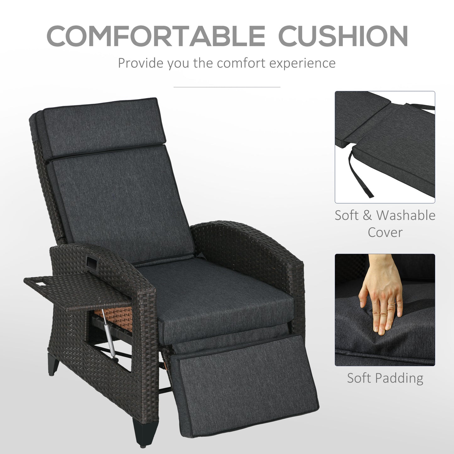 Outdoor Recliner Chair with Adjustable Backrest and Footrest (1)