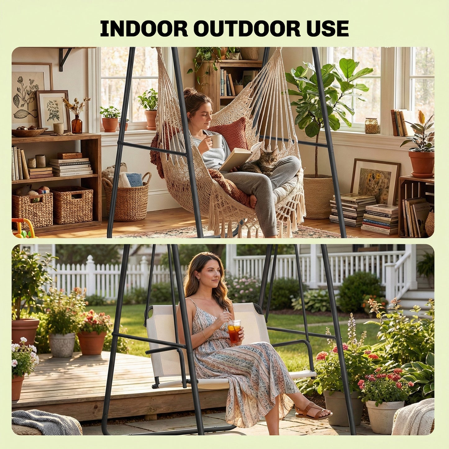 Hammock Chair Stand Only 150KG Load Capacity for Indoor Outdoor